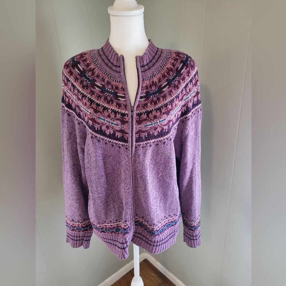 TIARA International Vintage Zip Up Sweater